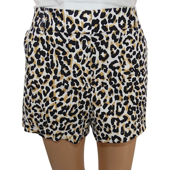 J.Crew Leopard Animal Print Chino Shorts Size 6 Animal Print Trendy Y2K Coquette - Picture 6 of 7